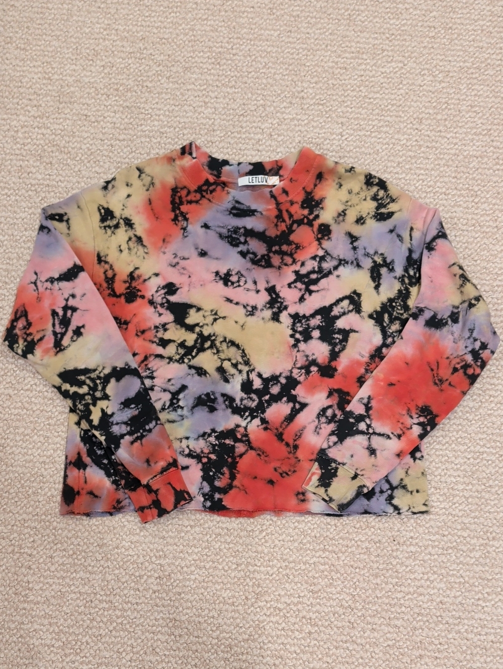 LET LUV Multi-Color Tie-Dye Crew Sweatshirt